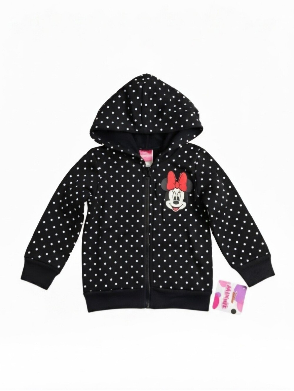 Disney Minnie Mouse Zip Up Hoodie Girls 3T Sweater Sweatshirt